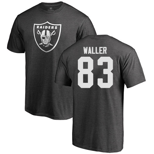 Men Oakland Raiders Ash Darren Waller One Color NFL Football #83 T Shirt->nfl t-shirts->Sports Accessory